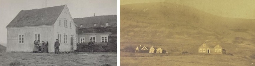 Gilsstofa þegar hún stóð á Reynisstað árið 1884 og síðan á Gili 1890.
