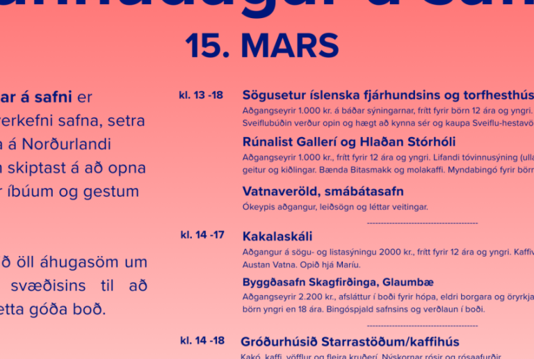 Sunnudagar á safni: Opið í Glaumbæ þann 15. mars